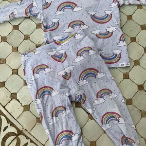 GAP White and Blue Cloud Pajama Set